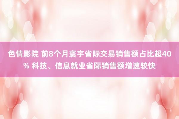 色情影院 前8个月寰宇省际交易销售额占比超40% 科技、信息就业省际销售额增速较快