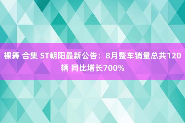 裸舞 合集 ST朝阳最新公告：8月整车销量总共120辆 同比增长700%