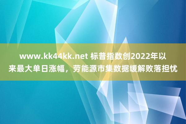 www.kk44kk.net 标普指数创2022年以来最大单日涨幅，劳能源市集数据缓解败落担忧