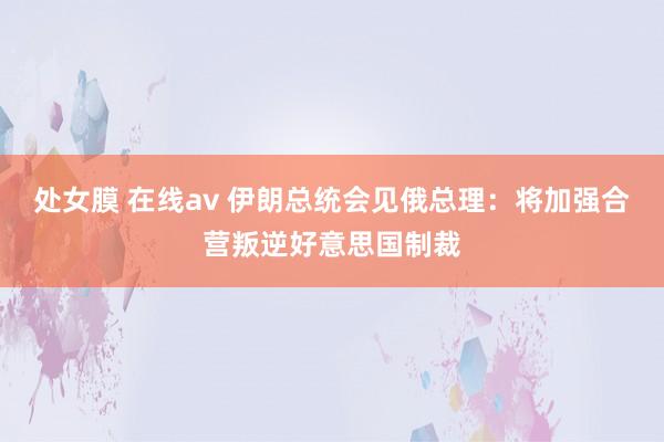 处女膜 在线av 伊朗总统会见俄总理：将加强合营叛逆好意思国制裁