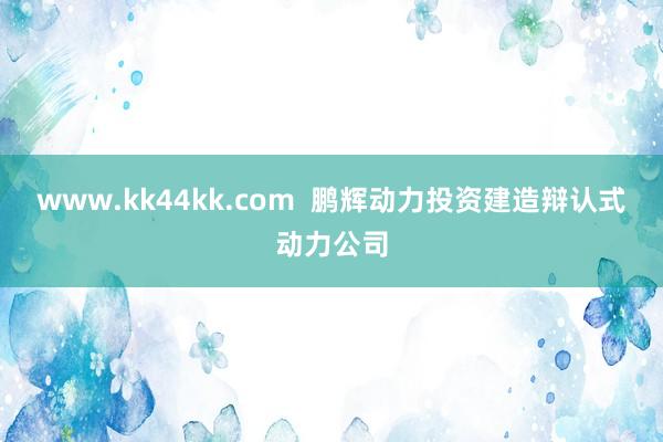 www.kk44kk.com  鹏辉动力投资建造辩认式动力公司