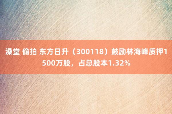 澡堂 偷拍 东方日升（300118）鼓励林海峰质押1500万股，占总股本1.32%