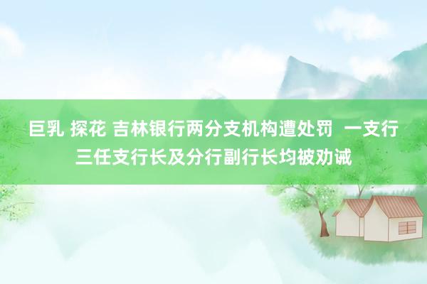 巨乳 探花 吉林银行两分支机构遭处罚  一支行三任支行长及分行副行长均被劝诫