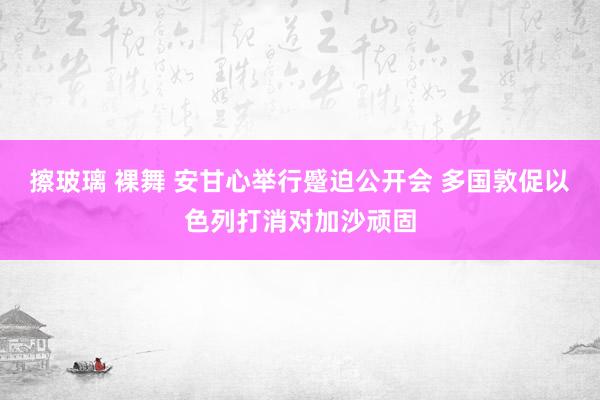 擦玻璃 裸舞 安甘心举行蹙迫公开会 多国敦促以色列打消对加沙顽固