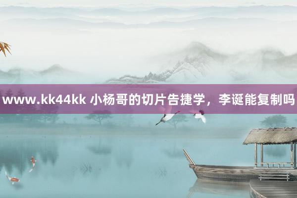 www.kk44kk 小杨哥的切片告捷学，李诞能复制吗