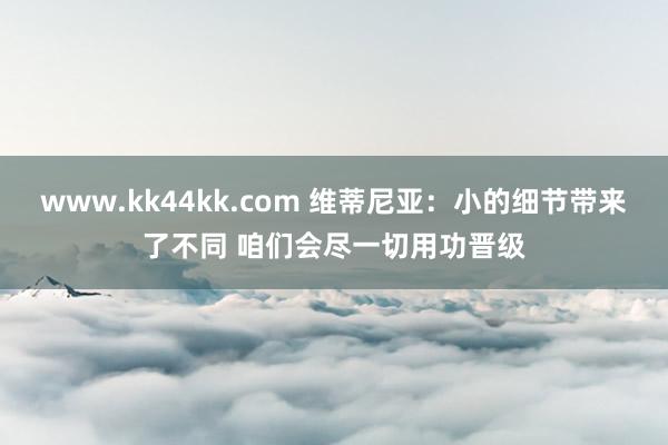 www.kk44kk.com 维蒂尼亚：小的细节带来了不同 咱们会尽一切用功晋级