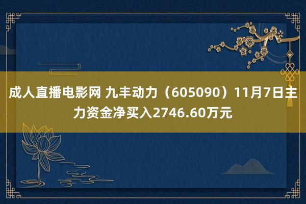 成人直播电影网 九丰动力（605090）11月7日主力资金净买入2746.60万元