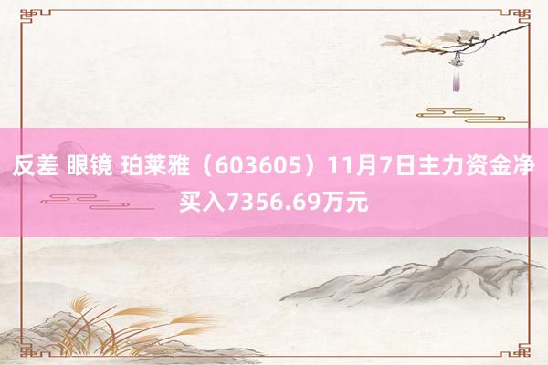 反差 眼镜 珀莱雅（603605）11月7日主力资金净买入7356.69万元