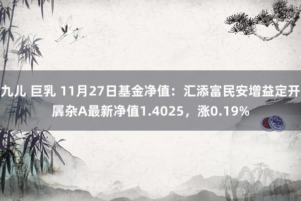 九儿 巨乳 11月27日基金净值：汇添富民安增益定开羼杂A最新净值1.4025，涨0.19%