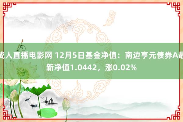 成人直播电影网 12月5日基金净值：南边亨元债券A最新净值1.0442，涨0.02%