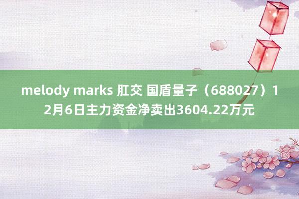 melody marks 肛交 国盾量子（688027）12月6日主力资金净卖出3604.22万元