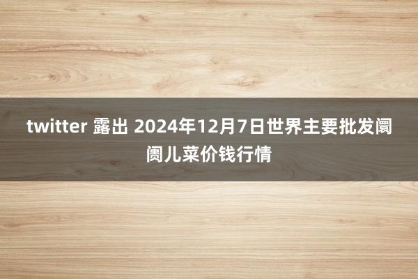 twitter 露出 2024年12月7日世界主要批发阛阓儿菜价钱行情