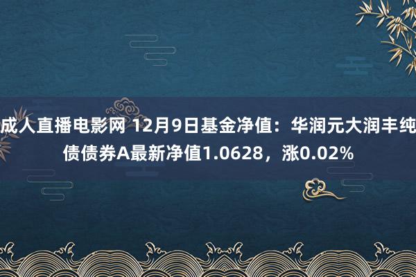 成人直播电影网 12月9日基金净值：华润元大润丰纯债债券A最新净值1.0628，涨0.02%