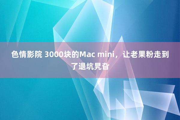 色情影院 3000块的Mac mini，让老果粉走到了退坑旯旮