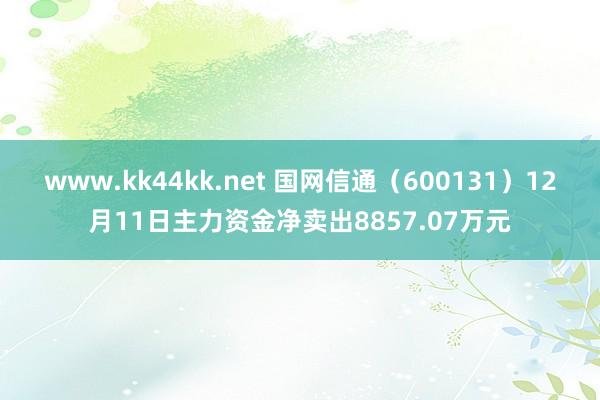 www.kk44kk.net 国网信通（600131）12月11日主力资金净卖出8857.07万元