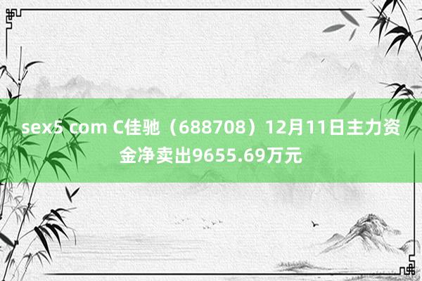 sex5 com C佳驰（688708）12月11日主力资金净卖出9655.69万元