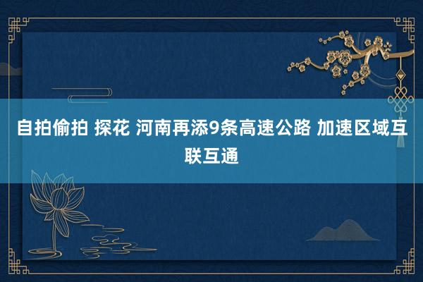 自拍偷拍 探花 河南再添9条高速公路 加速区域互联互通