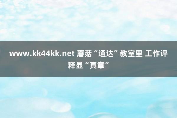 www.kk44kk.net 蘑菇“通达”教室里 工作评释显“真章”