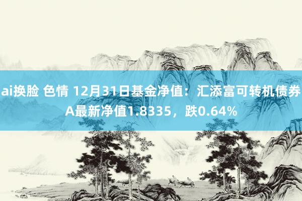 ai换脸 色情 12月31日基金净值：汇添富可转机债券A最新净值1.8335，跌0.64%