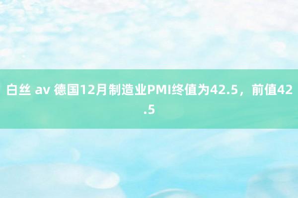 白丝 av 德国12月制造业PMI终值为42.5，前值42.5