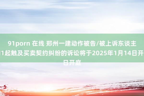 91porn 在线 郑州一建动作被告/被上诉东谈主的1起触及买卖契约纠纷的诉讼将于2025年1月14日开庭