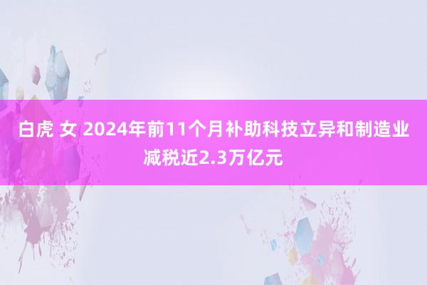 白虎 女 2024年前11个月补助科技立异和制造业减税近2.3万亿元